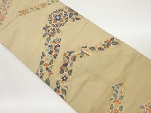 華文に花唐草・鳥模様織出し名古屋帯